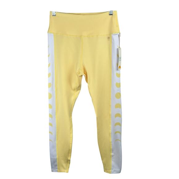 C&C California Pale Banana Yellow High Waist Cropped Workout Leggings Large NWT - Picture 1 of 12